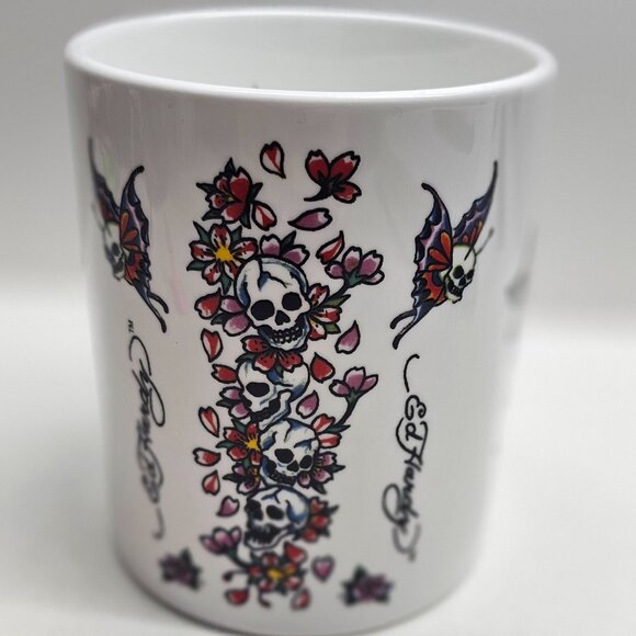 Skull And Roses Mug by Ed Hardy White - Love Kills Slowly Design - Picture 3 of 6